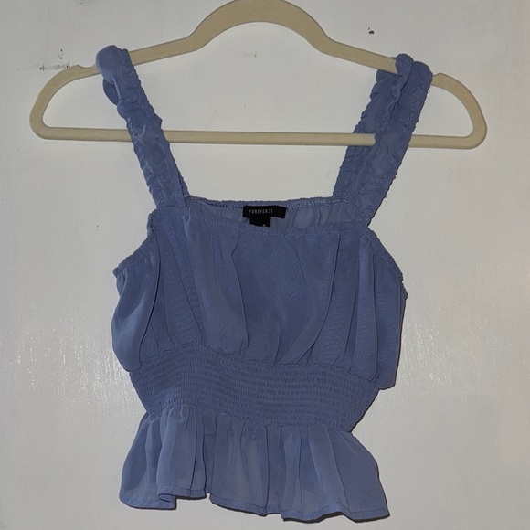 Forever 21 Lavender Smocked Ruffle Tank Top- size medium - Picture 1 of 3